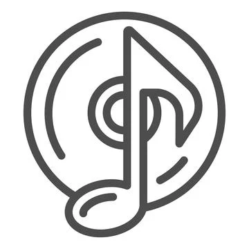 CD with musical note solid icon, sound design concept, musical note on disk 스톡 일러스트