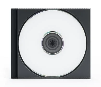 CD or DVD case with blank media isolated on white background Stock Illustration