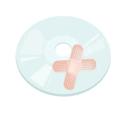 CD or DVD Compact Disc with Software Patch Stock-Illustration