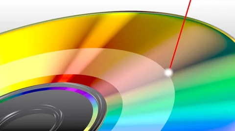 CD or DVD disk, data recording, with laser Video stock 49416454