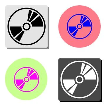 CD or DVD. flat vector icon Illustrazione stock