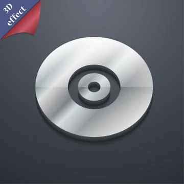 CD or DVD  icon symbol. 3D style. Trendy, modern design with space for your t Illustrazione stock