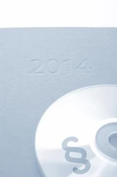 CD with a paragraph icon on a calendar of 2014 Illustrazione stock