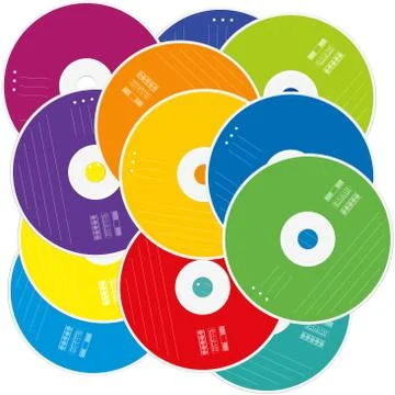 CD Pile Colored Labels Illustrazione stock