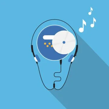 CD player with compact disc Ilustración de archivo