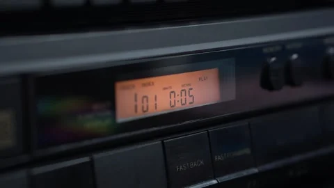 CD Player Counter Display, Starting Playback of First Song on Compact Disc Album Stock Footage 324896037
