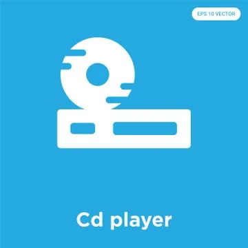 Cd player icon isolated on blue background Free Stock Illustration