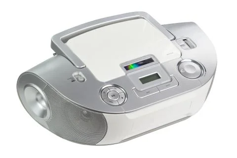 CD player isolated on white Foto stock