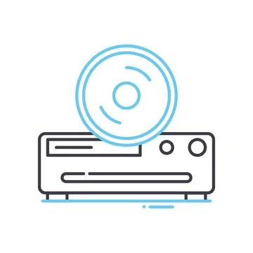 Cd player line icon, outline symbol, vector illustration, concept sign Stock Illustration