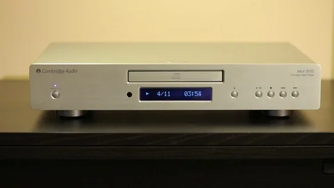 Cd player playing a disc Stock Footage 72802655