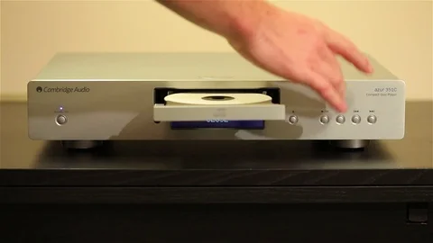 Cd player playing a disc Stock Footage 74138147