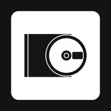 CD rom and disk icon, simple style 스톡 일러스트