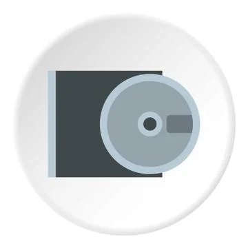CD rom and disk icon, flat style Stock Illustration