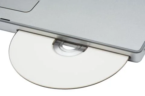 CD-ROM drive in modern notebook Stock Photos