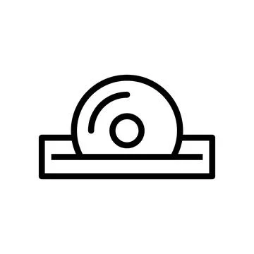 CD rom icon line isolated on white background. Black flat thin icon on mode.. Stock Illustration