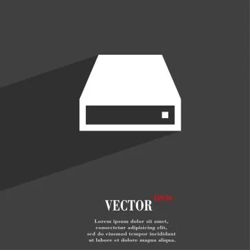 CD-ROM  icon symbol Flat modern web design with long shadow and space for you Stock Illustration