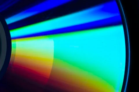 Cd-rom rainbow reflection with black background Stock Photos