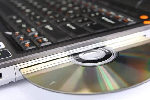 Cd-rom slot-loading optical drive with notebook computer Copyright: xZoona... 写真素材