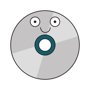 CD rom technology cute cartoon vector illustration Stockillustratie