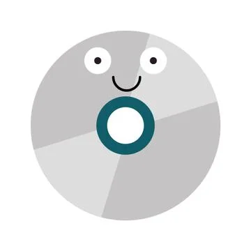 CD rom technology cute cartoon vector illustration Stock Illustration