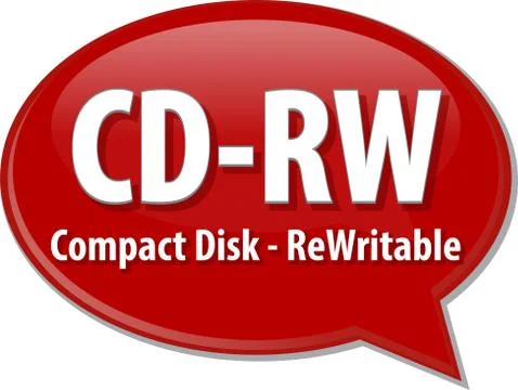 CD-RW acronym definition speech bubble illustration Stock Illustration