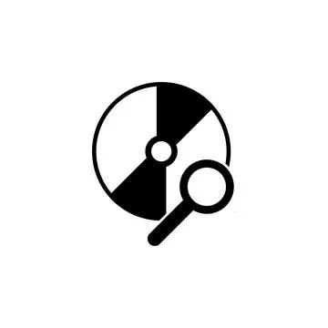 CD Scan, Data Search Flat Vector Icon Stock Illustration