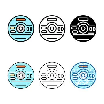 Cd series compact disc color icon vector イラスト素材