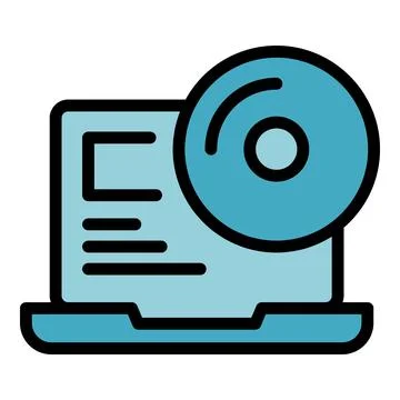 Cd software icon vector flat Ilustração Stock