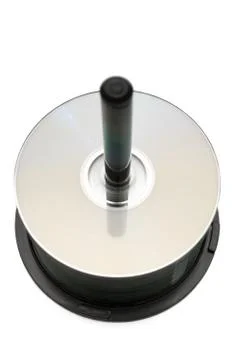 CD Stack Isolated on a White Background 스톡 사진