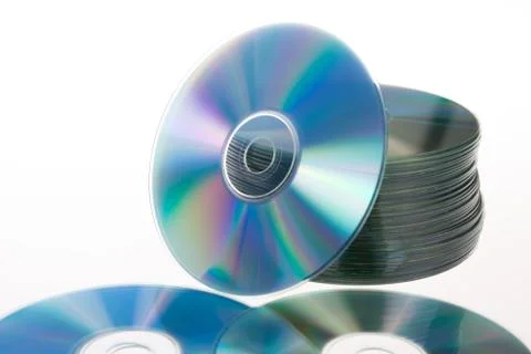 CD stack isolated on a white background Stock Photos