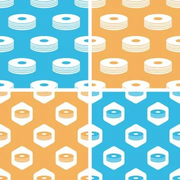 CD stack pattern set, colored Stock Illustration