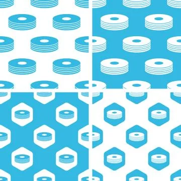 CD stack patterns set Illustrazione stock