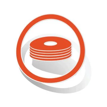 CD stack sign sticker, orange Stock Illustration
