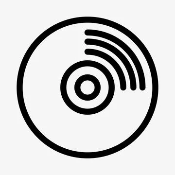 CD vector icon on white background. DVD sign Stock Illustration