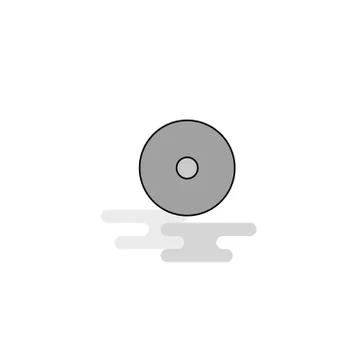 CD Web Icon. Flat Line Filled Gray Icon Vector Stock Illustration