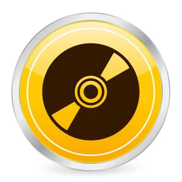 Cd yellow circle icon Stock Illustration