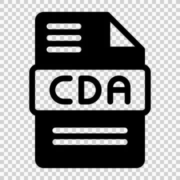 Cda Audio File Format Icon. Flat Style Design, File Type icons symbol.  Stock Illustration