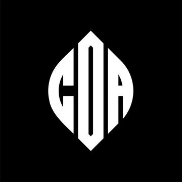 CDA circle letter logo design with circle and ellipse shape. CDA ellipse lett Stock Illustration