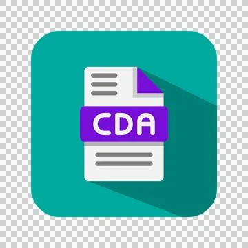 Cda document audio file type format icons, extension symbol. Vector  Stock Illustration