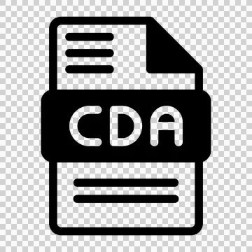 Cda file icon. Audio format symbol Solid icons, Vector illustration. Stock Illustration
