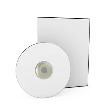 Cd/dvd disk with box over white background Illustrazione stock
