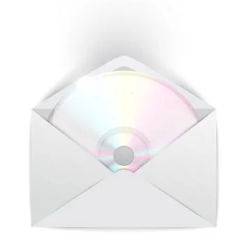 CD/DVD in an envelope on white background, vector illustration Stock-Illustration