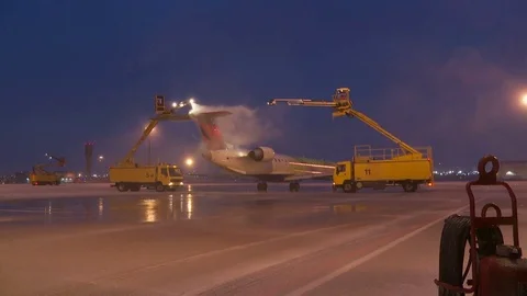 CDF 15 Delta RJ with Tail Ice zoom to MS Stock Footage 76957704
