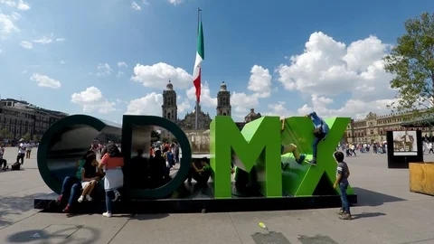 CDMX monumental letters Stock Footage 114259394