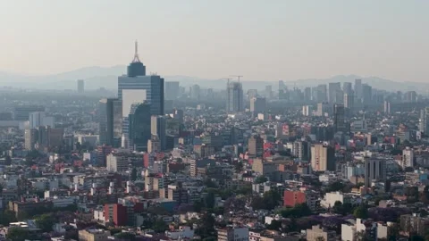 CDMX ozone alert day, drone view with parallax effect Vídeo Stock 304965709