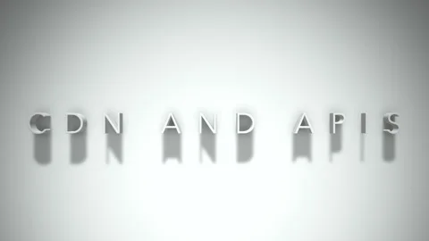 Cdn and apis 3D title animation white text on a white background Stock Footage 299748622