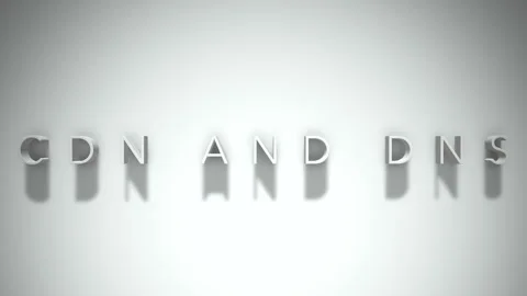 Cdn and dns 3D title animation with shadows on a white background Stock Footage 296919310