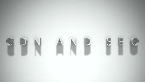 Cdn and seo 3D title animation with shadows on a white background Stock Footage 297216563