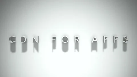 Cdn for apps 3D title animation white text on a white background Stock Footage 299373306
