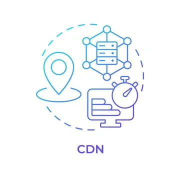 CDN blue gradient concept icon Stock Illustration